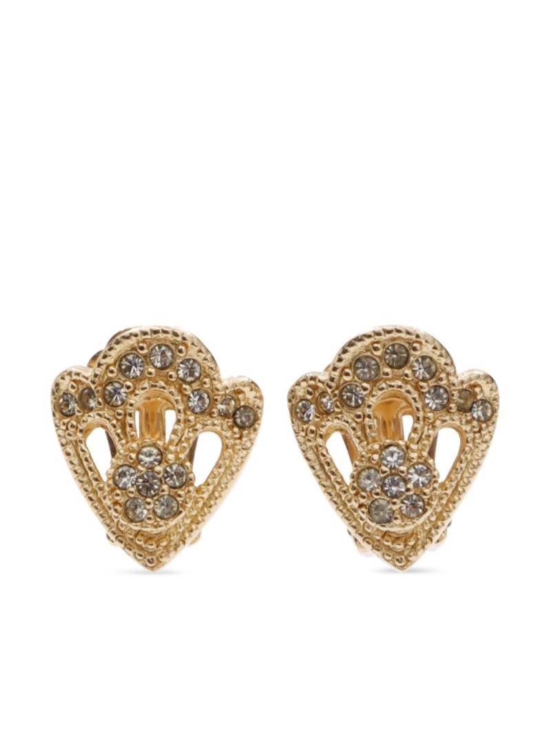 Christian Dior Pre-Owned rhinestone-embellished clip-on earrings - Gold von Christian Dior Pre-Owned