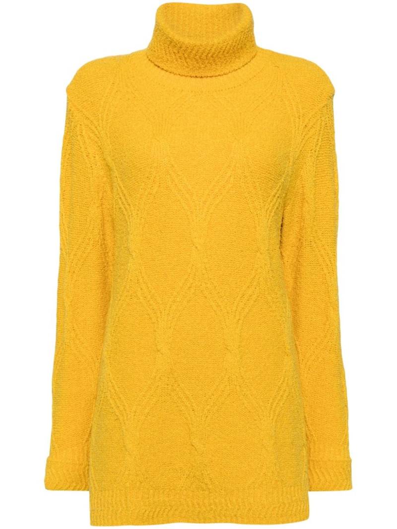 Christian Dior Pre-Owned roll-neck cable-knit wool jumper - Yellow von Christian Dior Pre-Owned