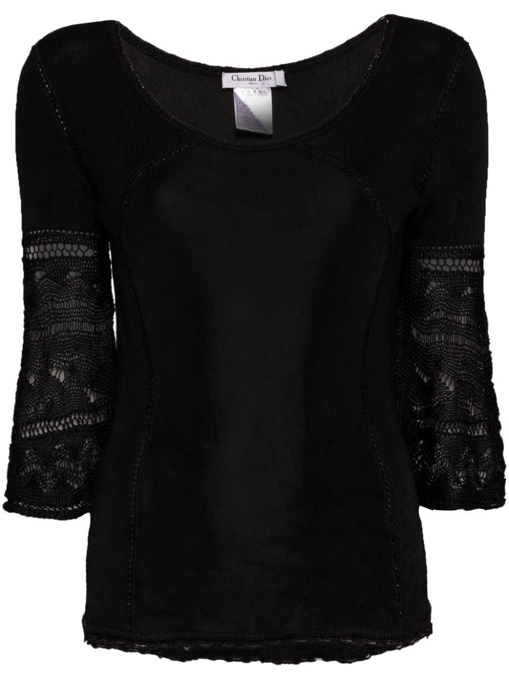 Christian Dior Pre-Owned semi-sheer long-sleeved knitted top - Black von Christian Dior Pre-Owned