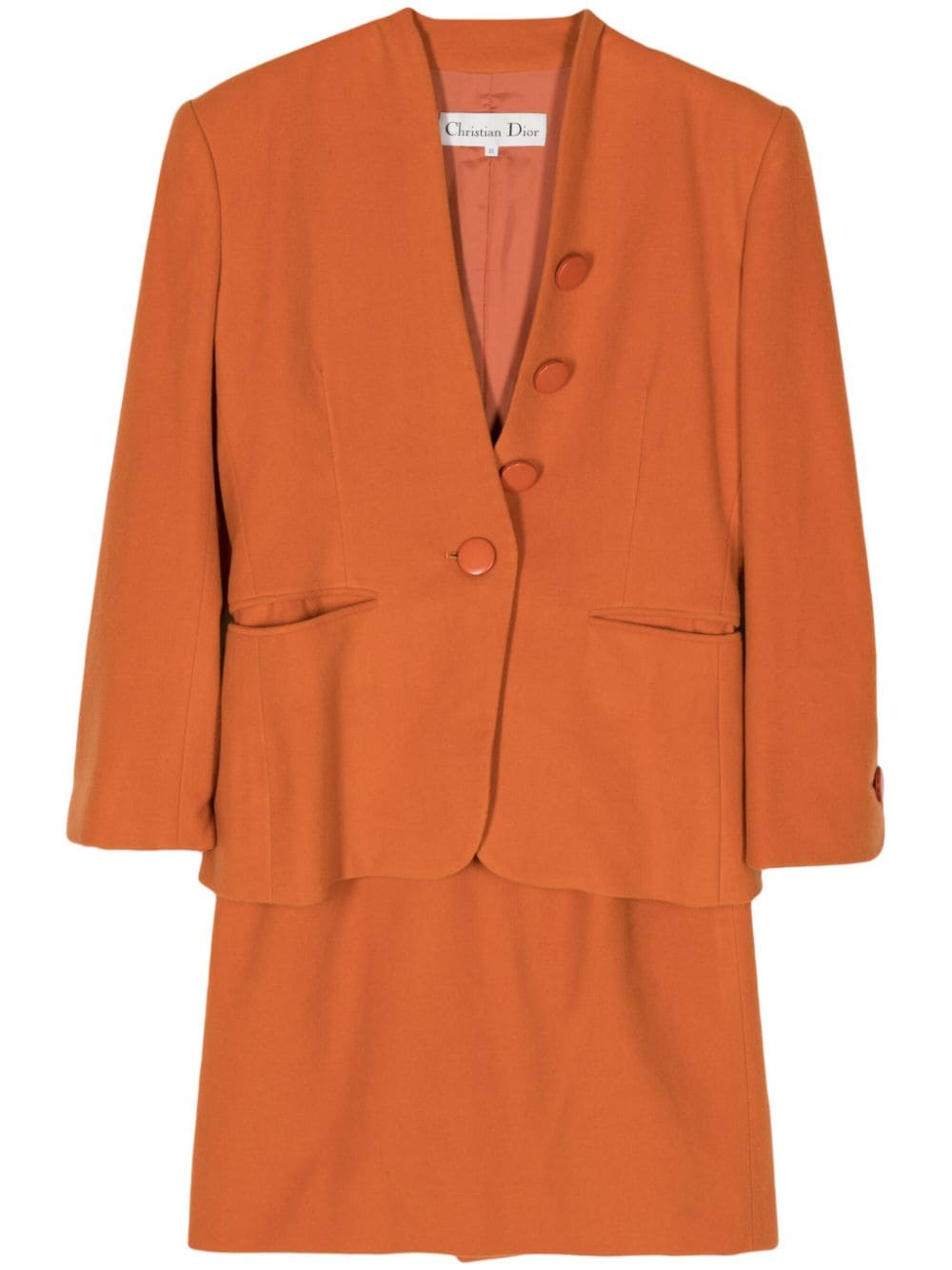 Christian Dior Pre-Owned single-breasted skirt suit - Orange von Christian Dior Pre-Owned