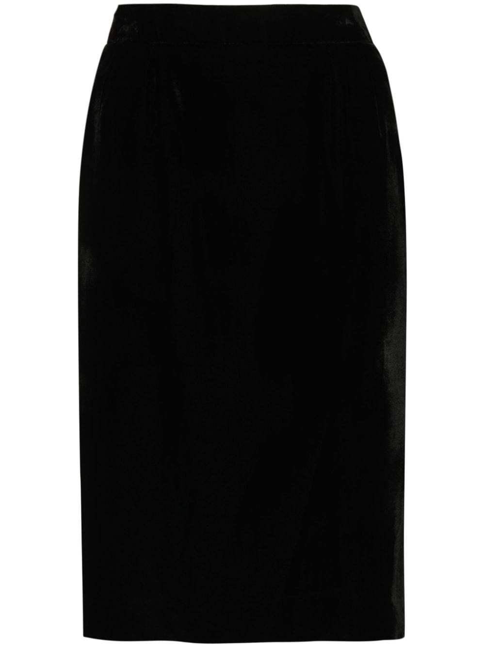 Christian Dior Pre-Owned 1980s velvet straight skirt - Black von Christian Dior Pre-Owned