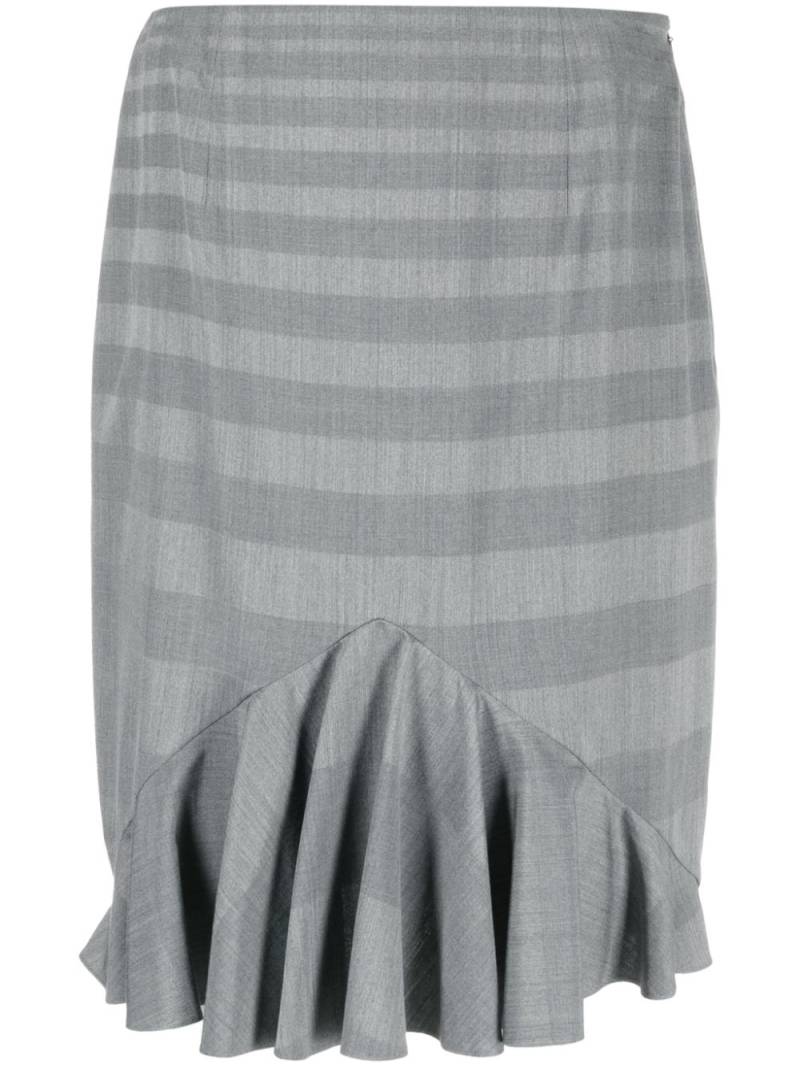 Christian Dior Pre-Owned 1990s ruffled hem miniskirt - Grey von Christian Dior Pre-Owned