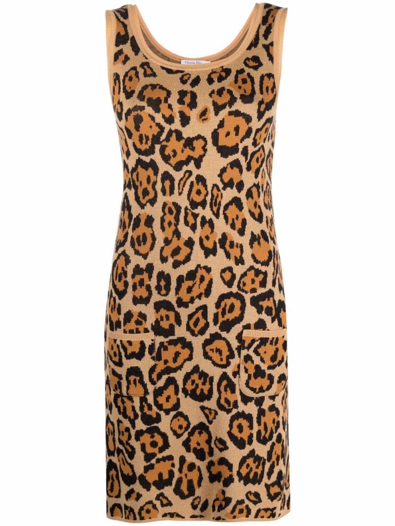 Christian Dior Pre-Owned 2010s animal-pattern knitted dress - Neutrals von Christian Dior Pre-Owned