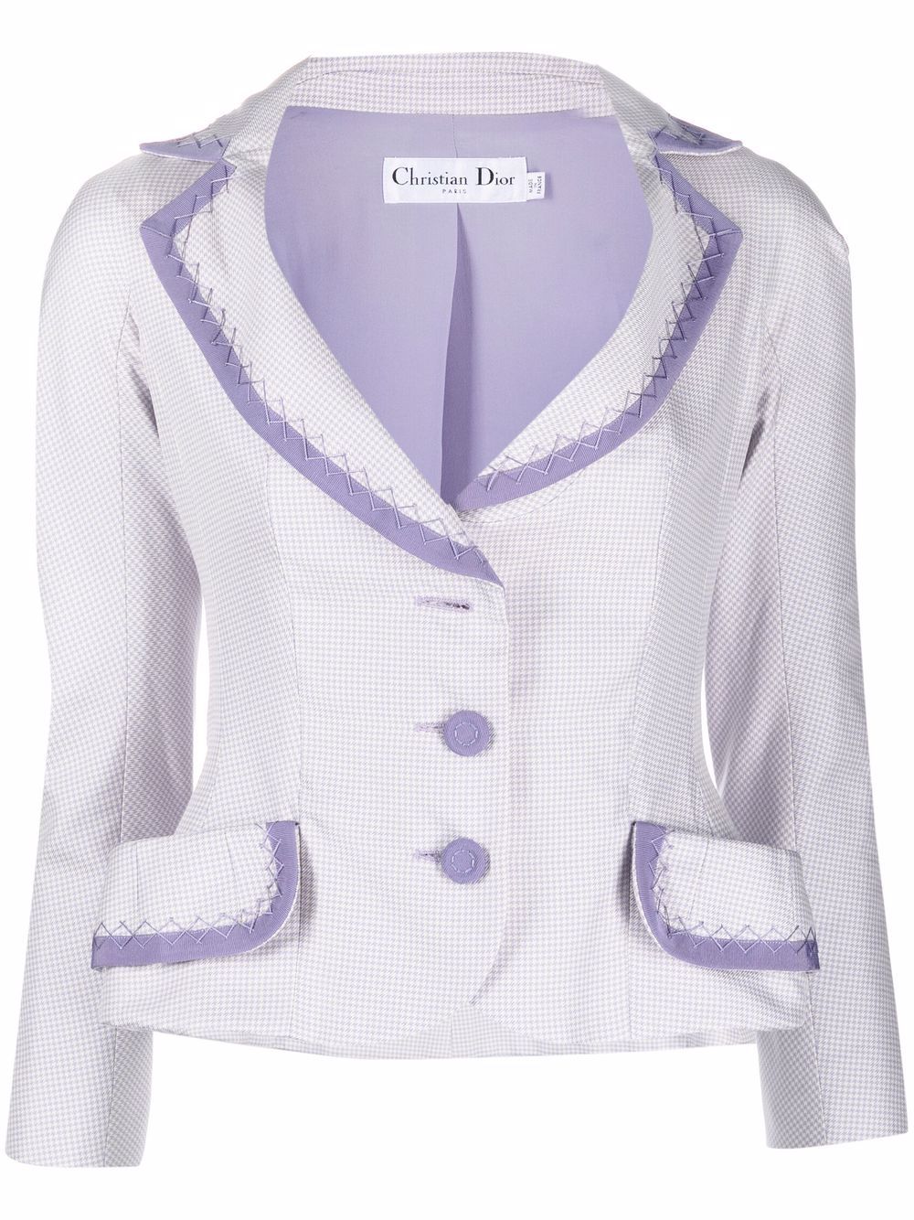 Christian Dior Pre-Owned 2010s check-print single-breasted jacket - Purple von Christian Dior Pre-Owned