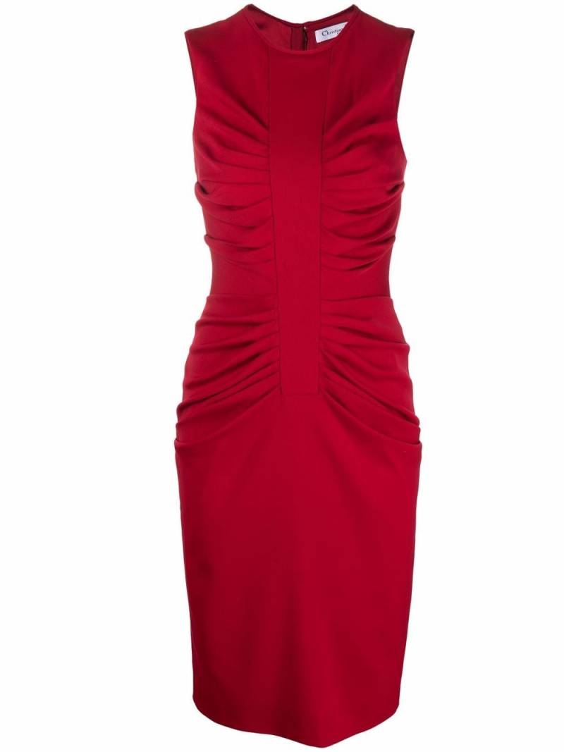 Christian Dior Pre-Owned 2010s ruched fitted dress - Red von Christian Dior Pre-Owned