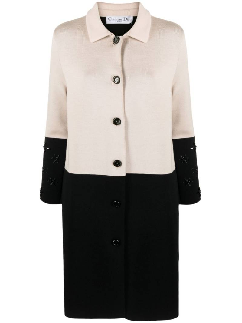 Christian Dior Pre-Owned 2010 bicolour knee-length coat - Neutrals von Christian Dior Pre-Owned