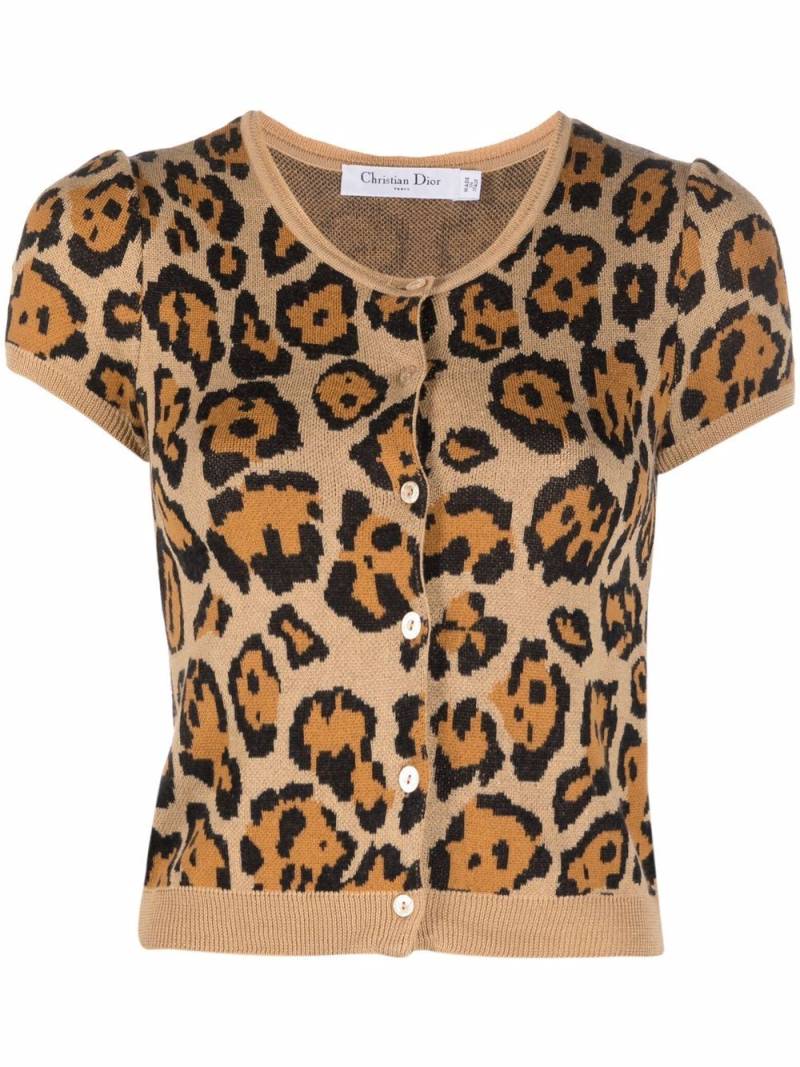 Christian Dior Pre-Owned 2010 cheetah pattern knitted top - Brown von Christian Dior Pre-Owned