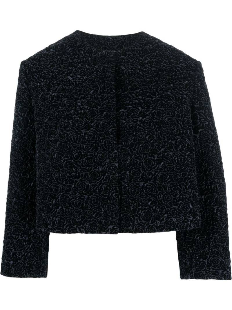 Christian Dior Pre-Owned 2010s floral-embossed cropped jacket - Black von Christian Dior Pre-Owned