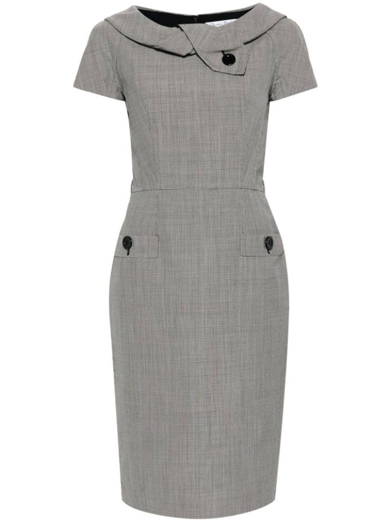 Christian Dior Pre-Owned 2010s houndstooth wool dress - White von Christian Dior Pre-Owned