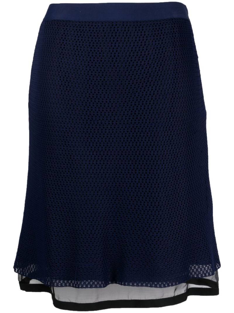 Christian Dior Pre-Owned 2010s mesh layered skirt - Blue von Christian Dior Pre-Owned