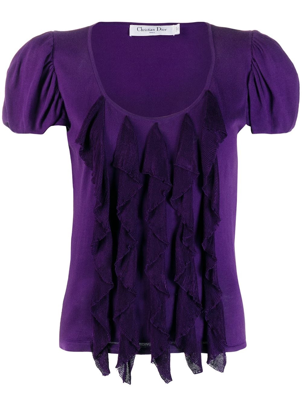 Christian Dior Pre-Owned 2010s ruffled fine knit top - Purple von Christian Dior Pre-Owned