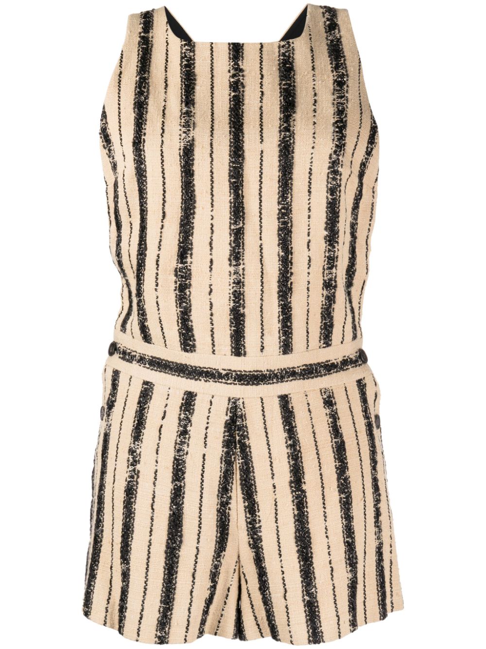 Christian Dior Pre-Owned crossed-back striped playsuit - Black von Christian Dior Pre-Owned