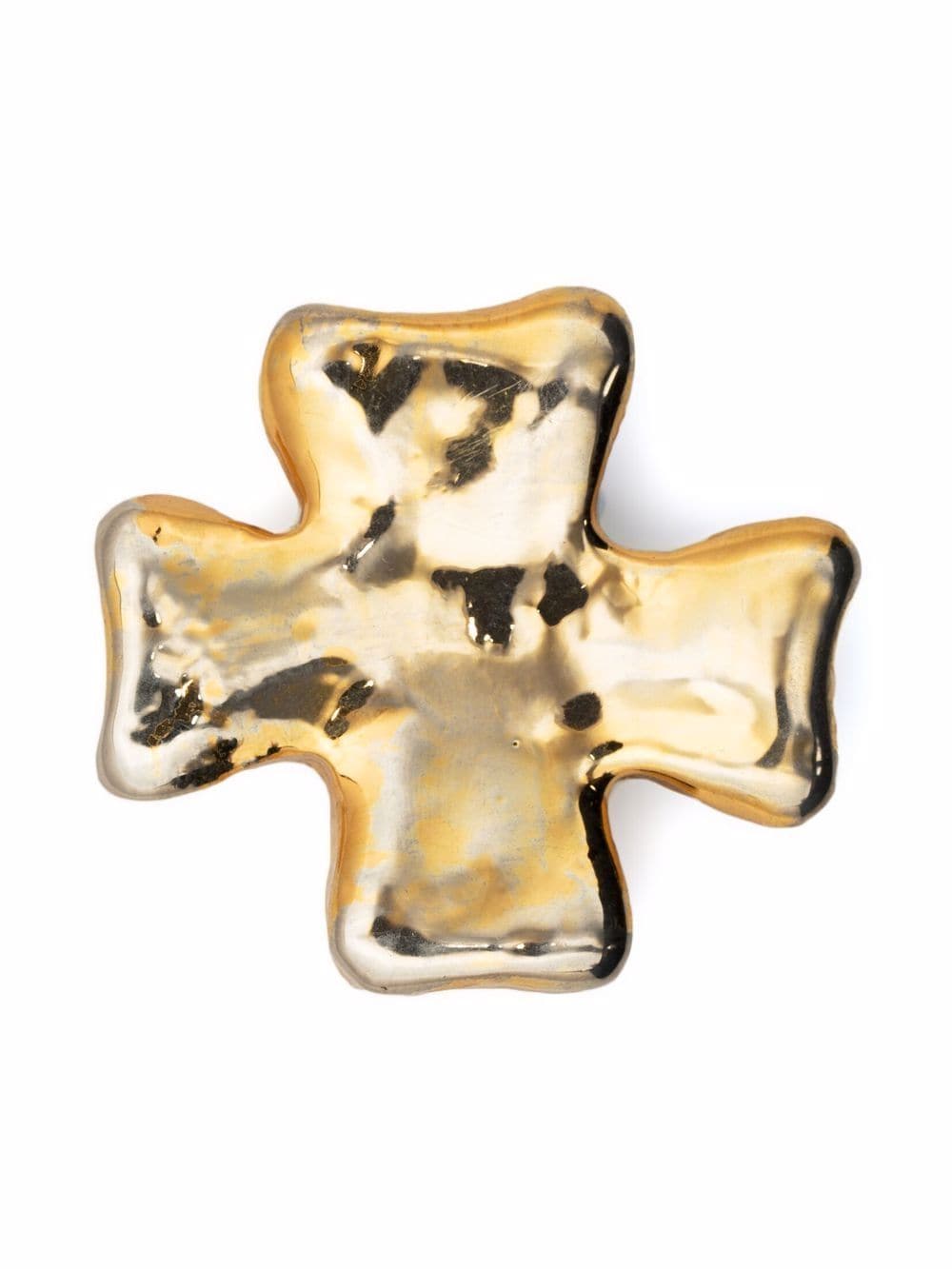 Christian Lacroix Pre-Owned 1980s cross motif brooch - Gold von Christian Lacroix Pre-Owned