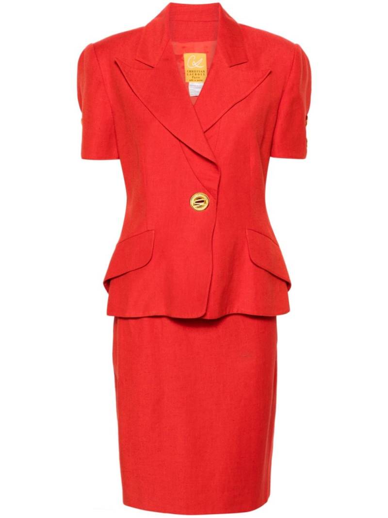 Christian Lacroix Pre-Owned 1980s single-breasted blazer and skirt set - Orange von Christian Lacroix Pre-Owned