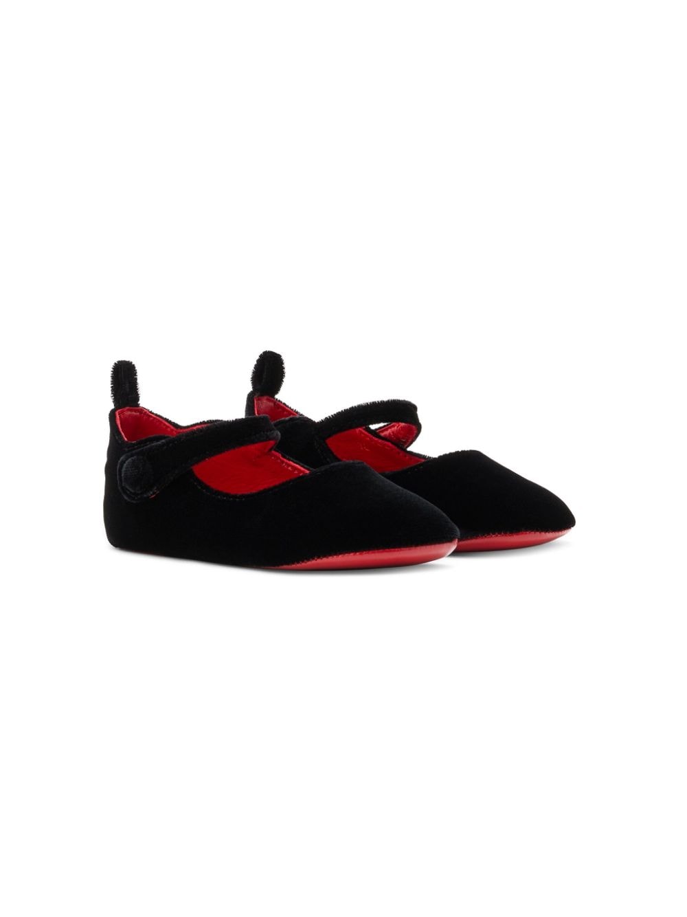 Christian Louboutin Kids velvet ballerina shoes - Black von Christian Louboutin Kids