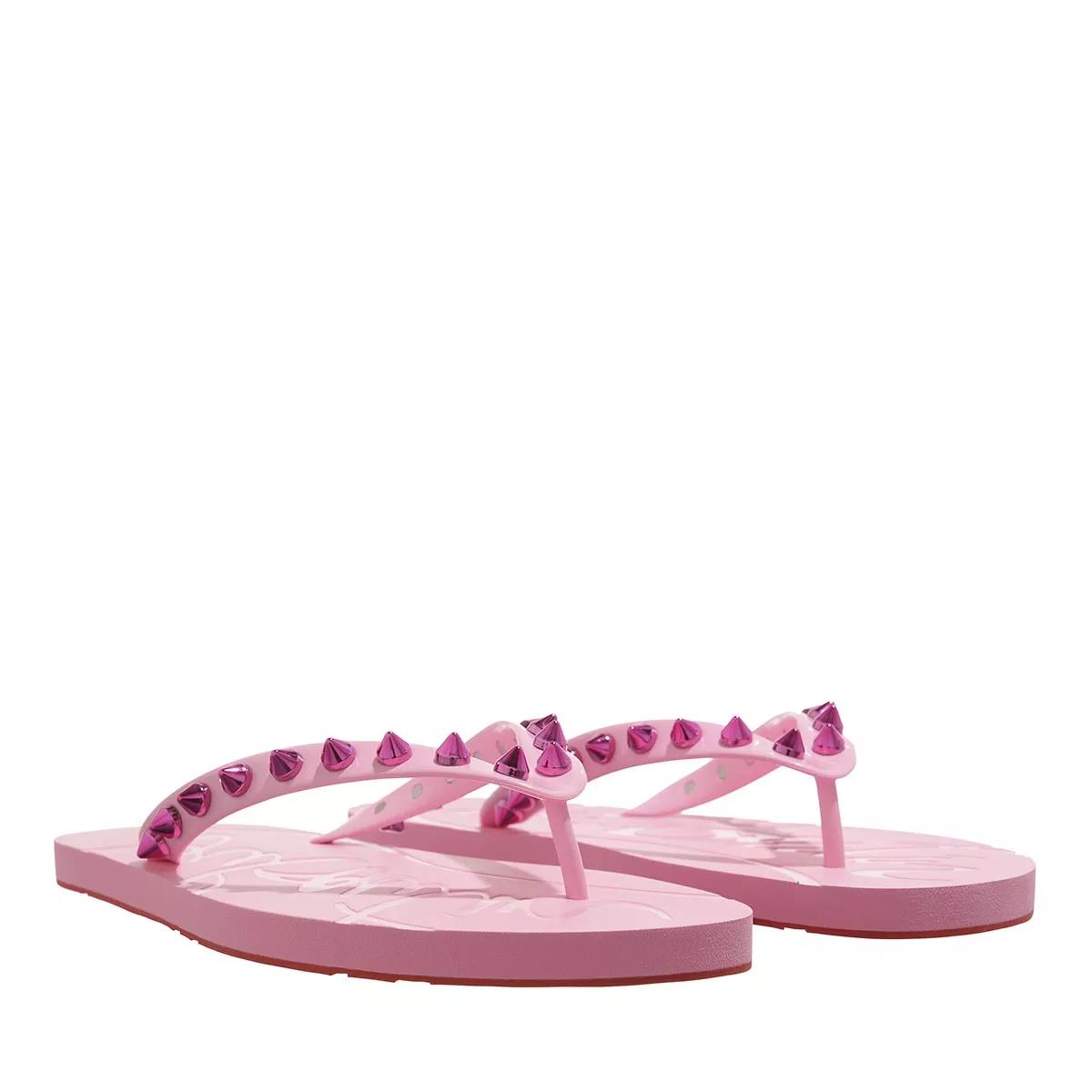 Christian Louboutin Sandalen - Loubi Spikes Slip Flats - Gr. 38 (EU) - in Rosa - für Damen von Christian Louboutin