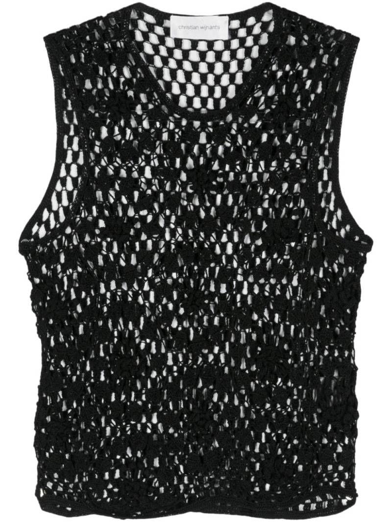 Christian Wijnants Kame open-knit top - Black von Christian Wijnants