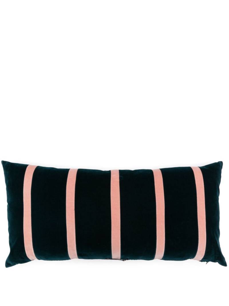 Christina Lundsteen Pippa striped velvet cushion (40 x 80cm) - Blue von Christina Lundsteen