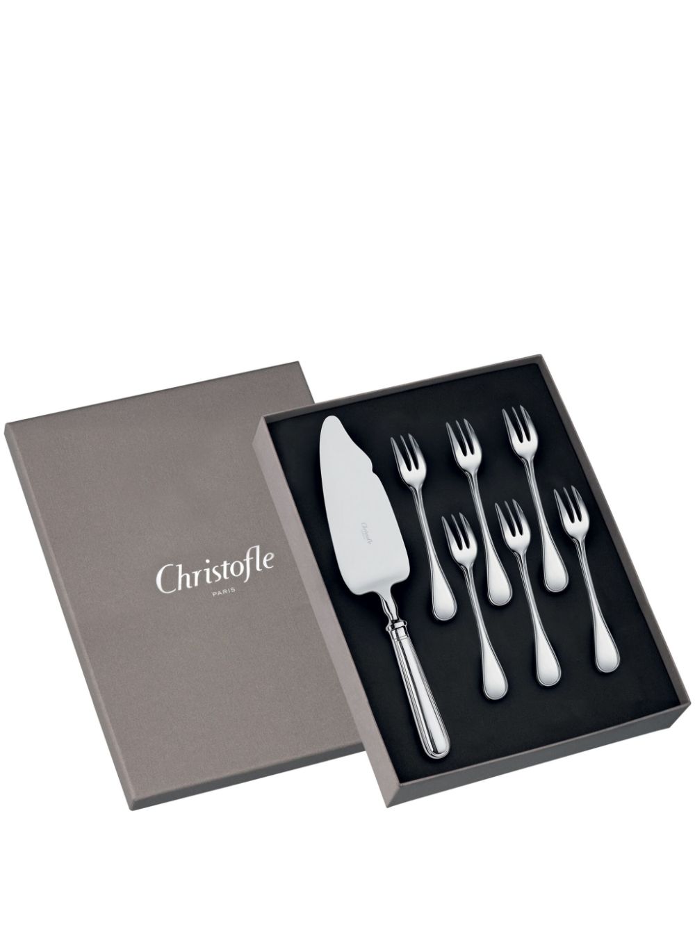 Christofle Albi cake fork set with server (six-person setting) - Silver von Christofle