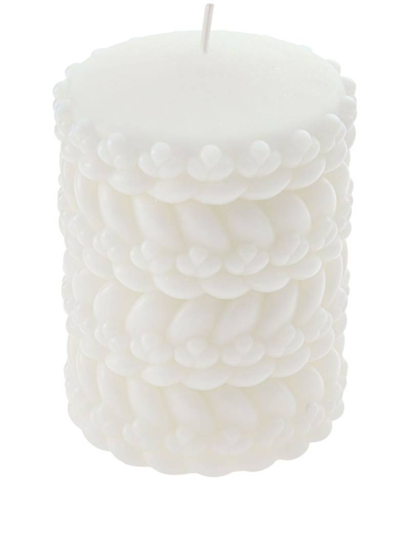 Christofle Babylone braid-motif candle - White von Christofle