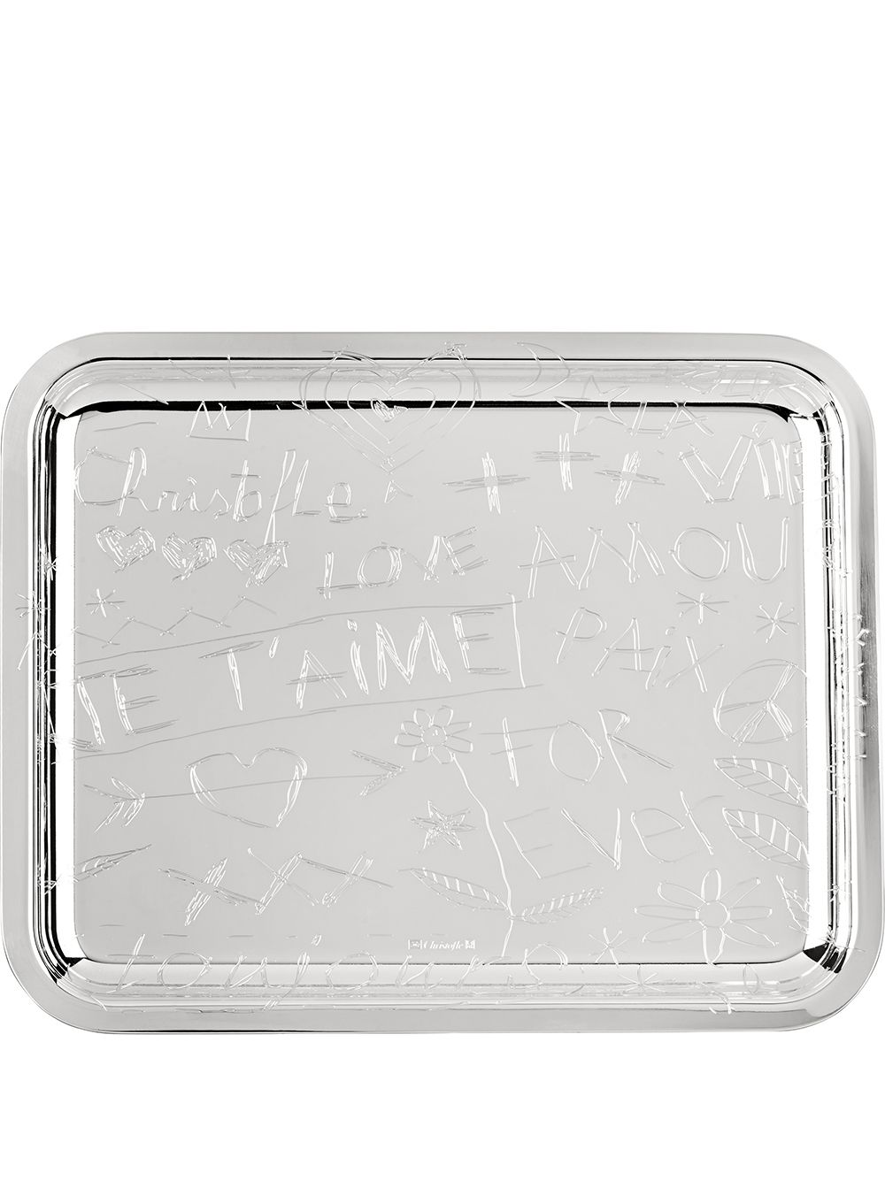 Christofle Graffiti 20cm x 16cm silver-plated tray von Christofle