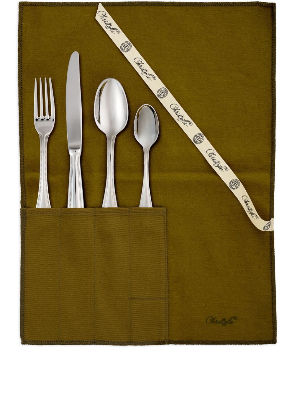 Christofle medium La Trousse Perles individual cutlery set - Silver von Christofle