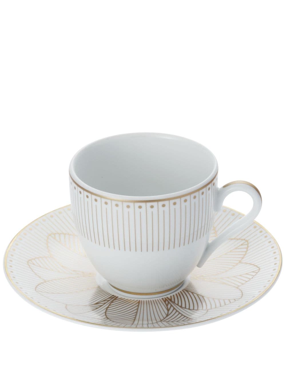 Christofle Malmaison Impériale 2 set coffee cup and saucers - White von Christofle