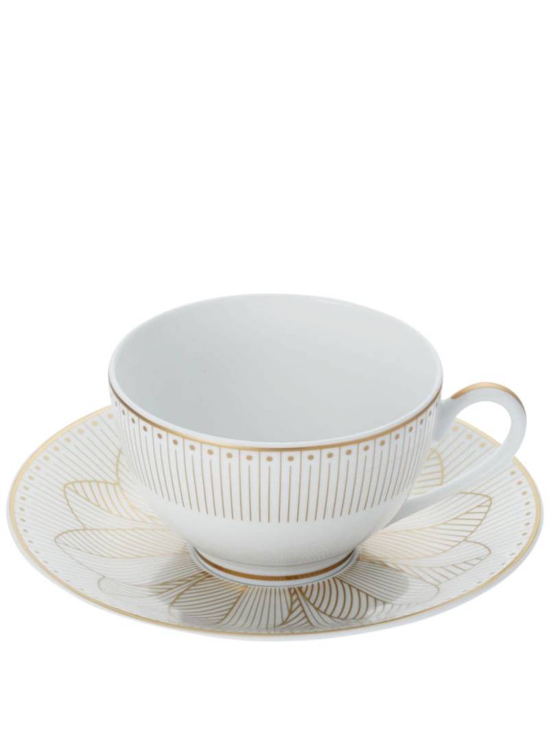 Christofle Malmaison Impériale tea cup and saucers (set of two) - White von Christofle