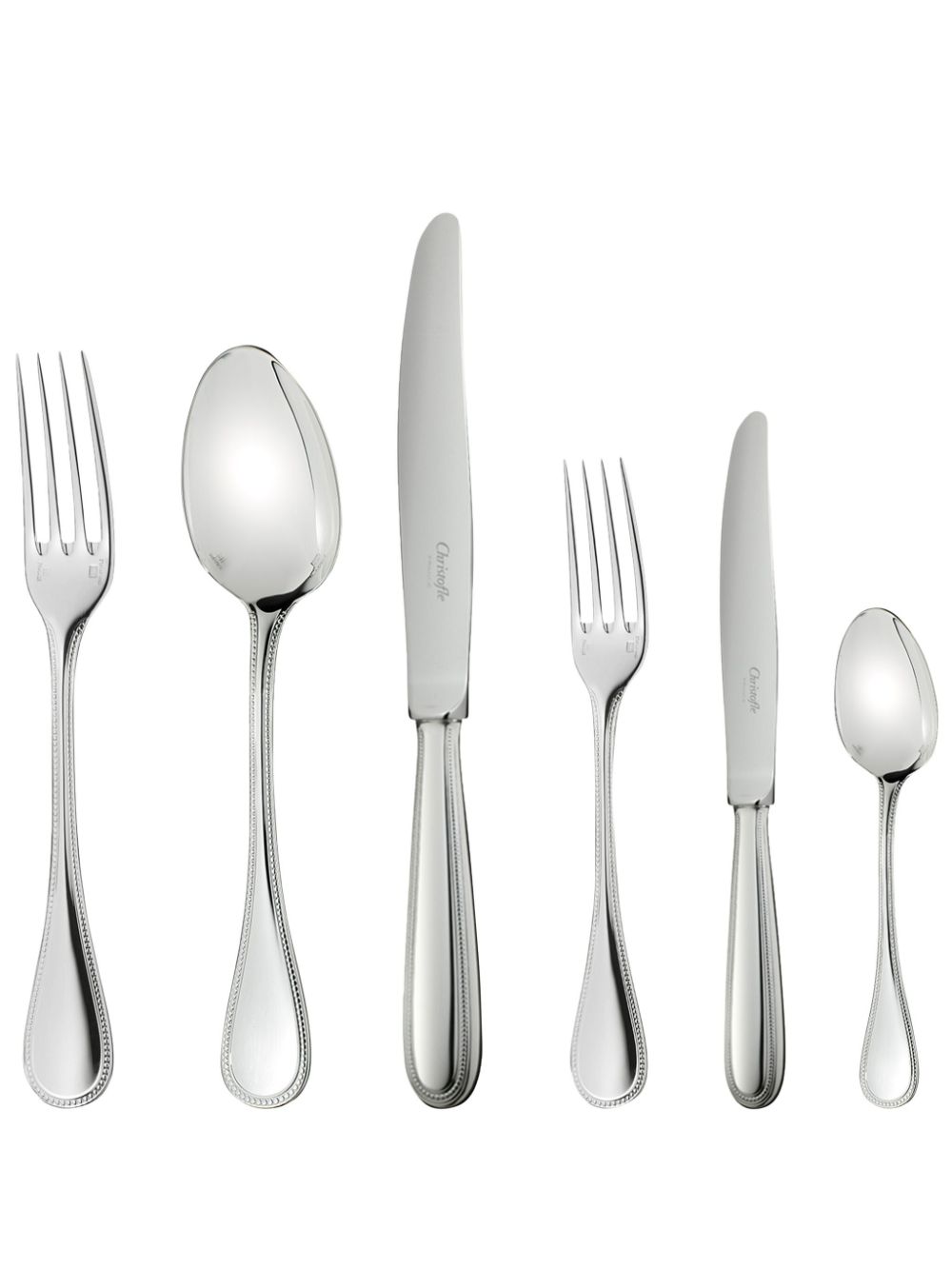 Christofle Perles 36-piece silver-plated flatware set von Christofle