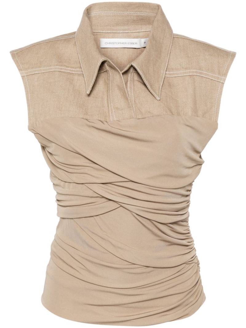 Christopher Esber Calda ruched top - Neutrals von Christopher Esber