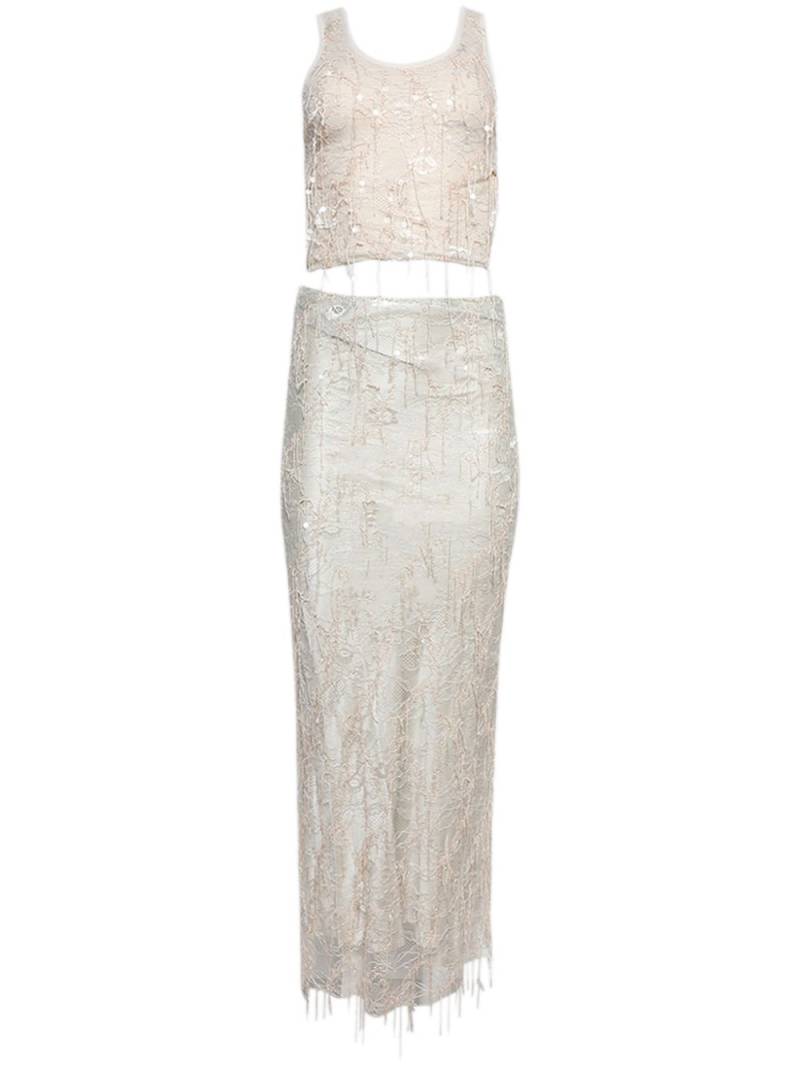 Christopher Esber Encased Beaded Ivy Disconnect dress - Neutrals von Christopher Esber