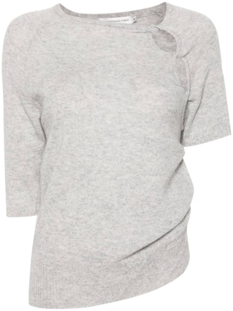 Christopher Esber Helix Open Twist Draped knitted top - Grey von Christopher Esber