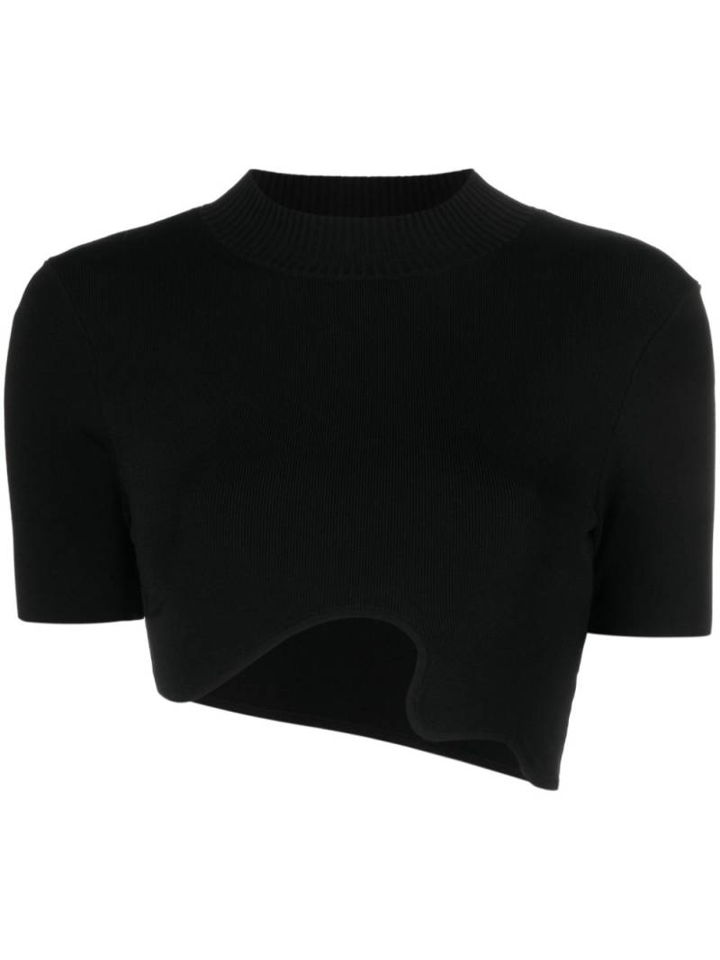 Christopher Esber Maparadita asymmetric ribbed top - Black von Christopher Esber