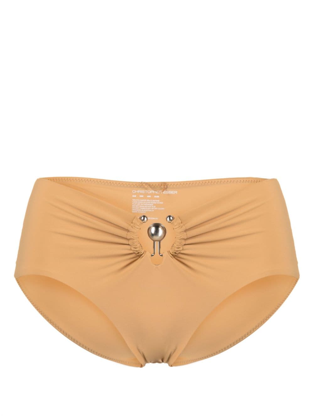 Christopher Esber Orbit ruched bikini bottoms - Neutrals von Christopher Esber