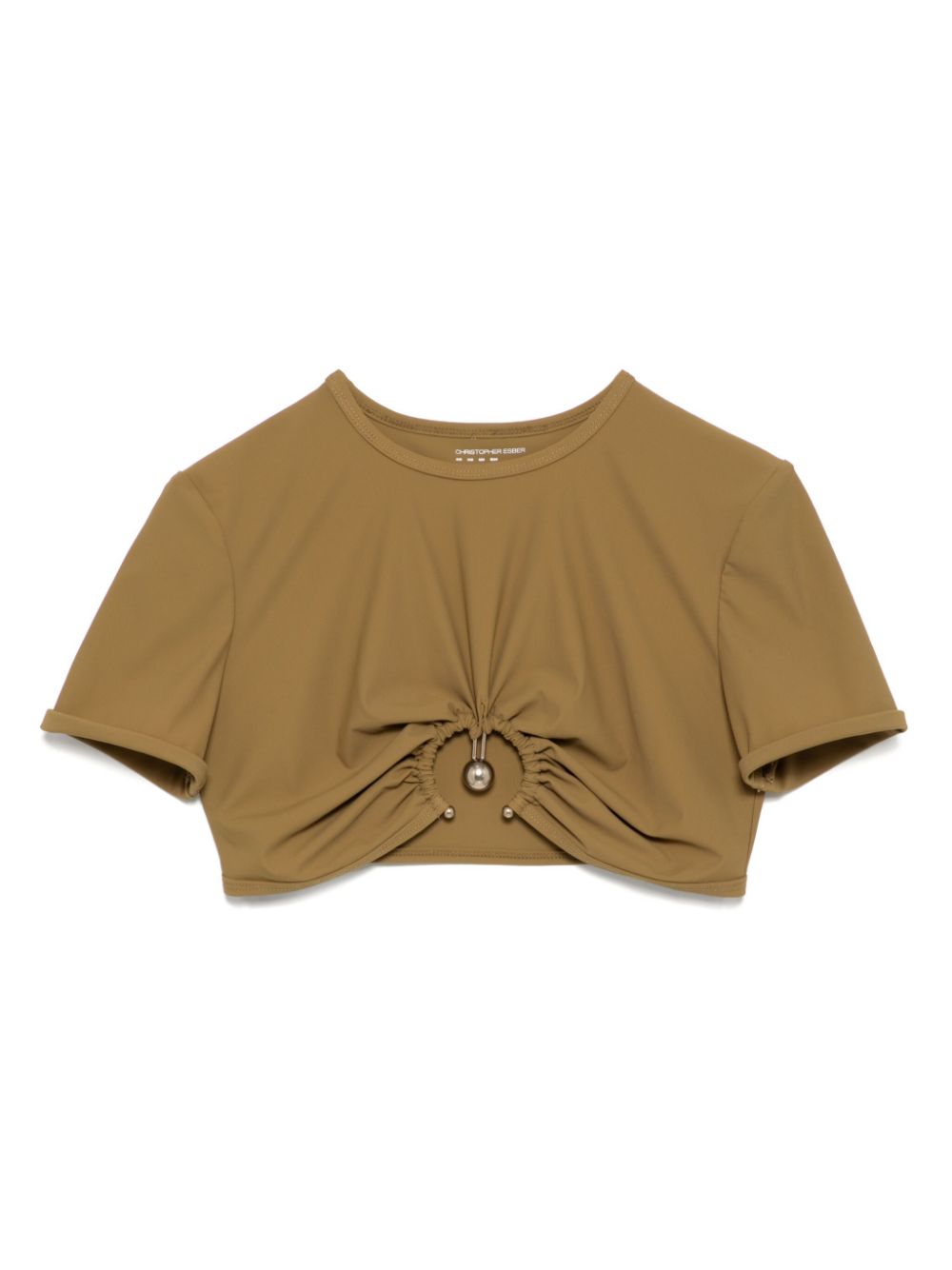 Christopher Esber Ruched Orbit Crop T-shirt - Brown von Christopher Esber