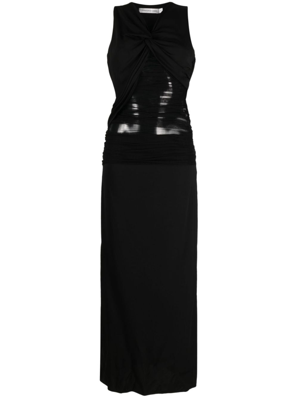 Christopher Esber Semblance tulle-trim ruched dress - Black von Christopher Esber