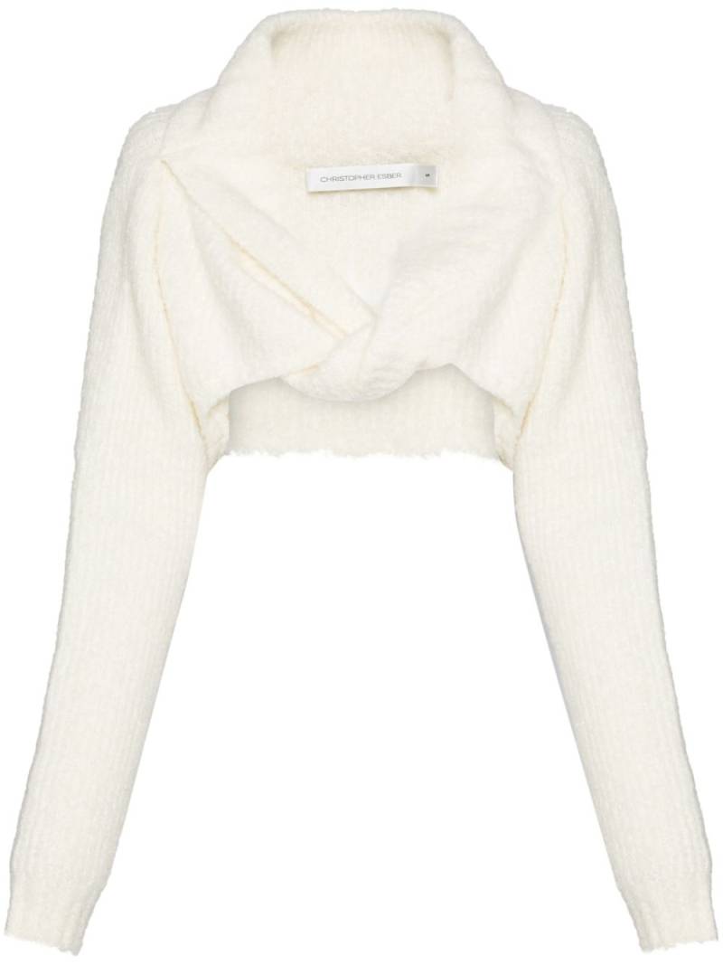 Christopher Esber bouclé shrug jumper - Neutrals von Christopher Esber