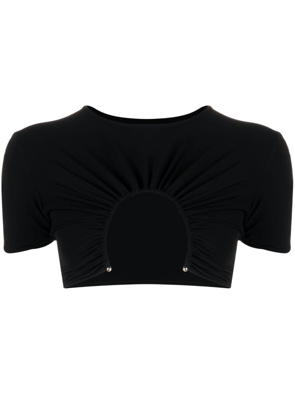 Christopher Esber cut-out cropped T-shirt - Black von Christopher Esber