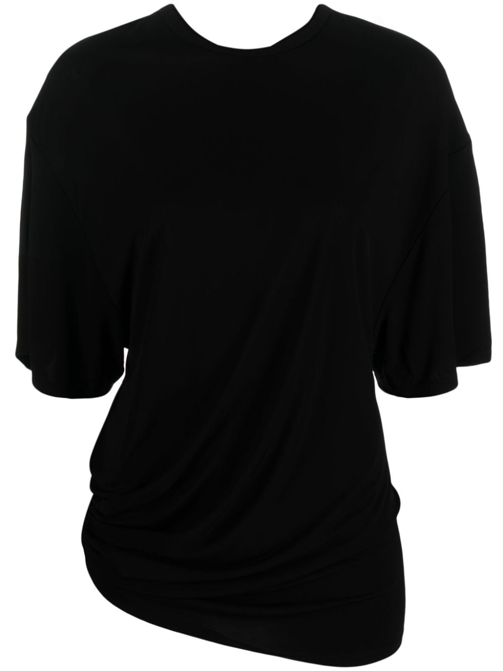 Christopher Esber draped-detail short-sleeve T-shirt - Black von Christopher Esber