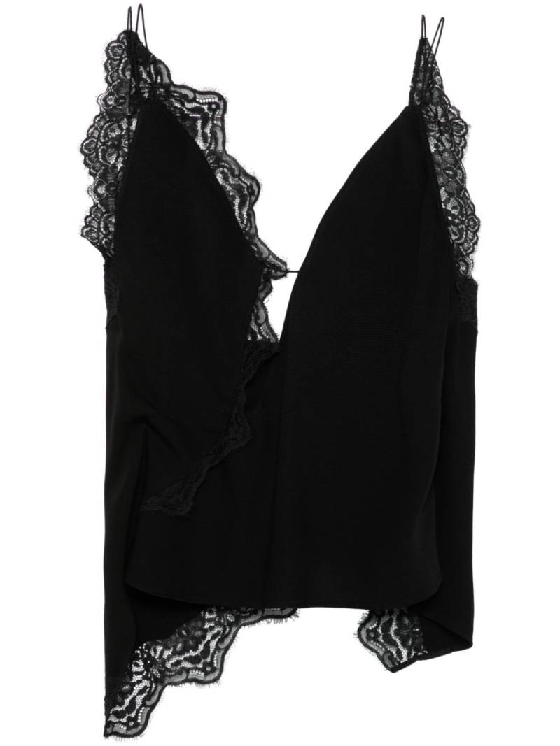 Christopher Esber lace-trim piqué top - Black von Christopher Esber