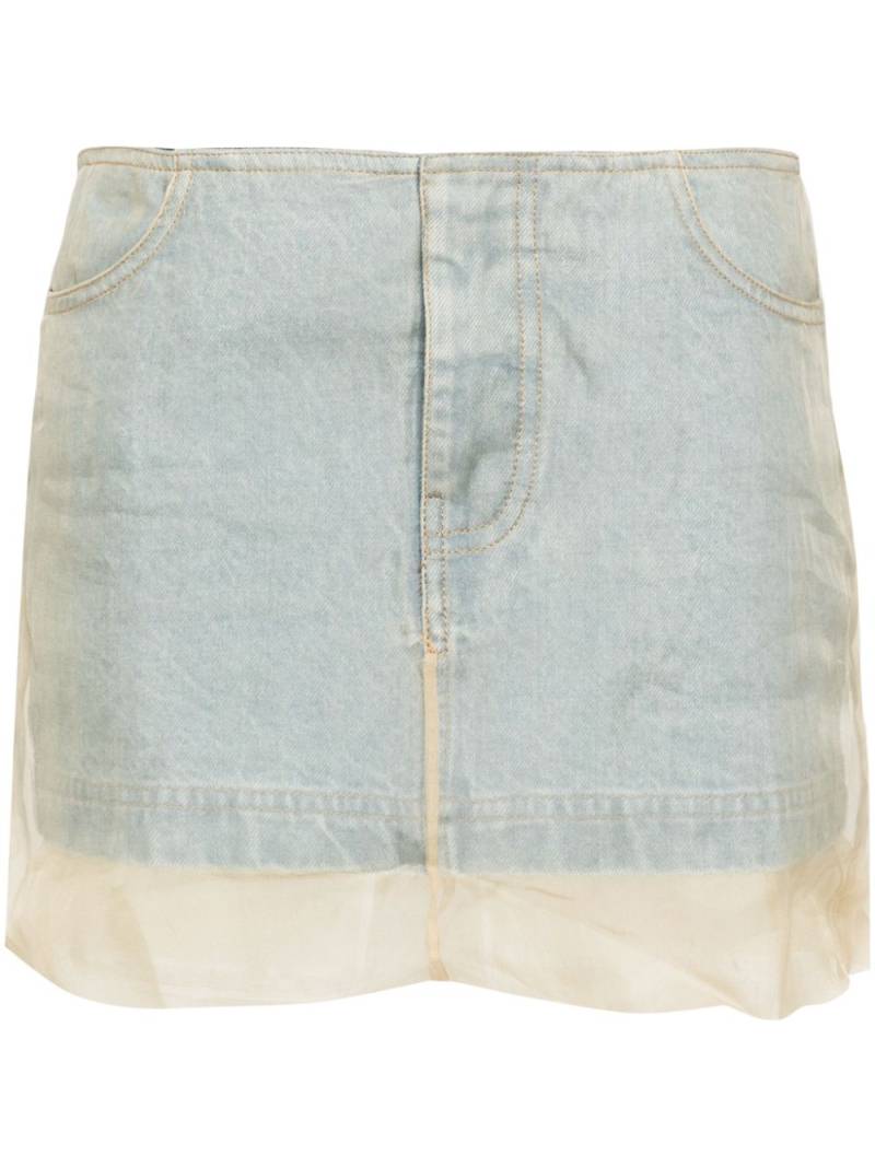 Christopher Esber layered denim miniskirt - Blue von Christopher Esber