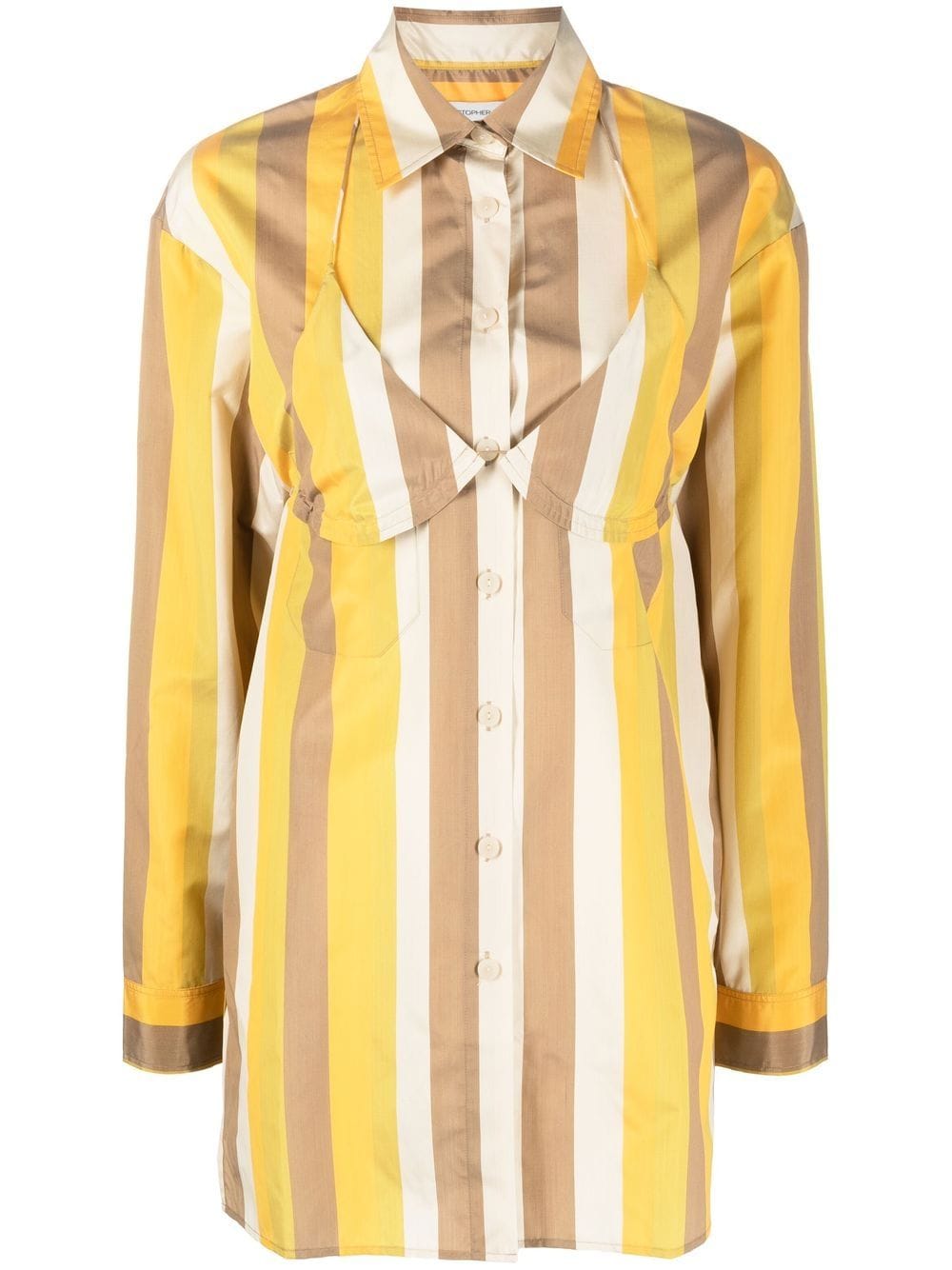 Christopher Esber long-sleeve striped blouse - Yellow von Christopher Esber