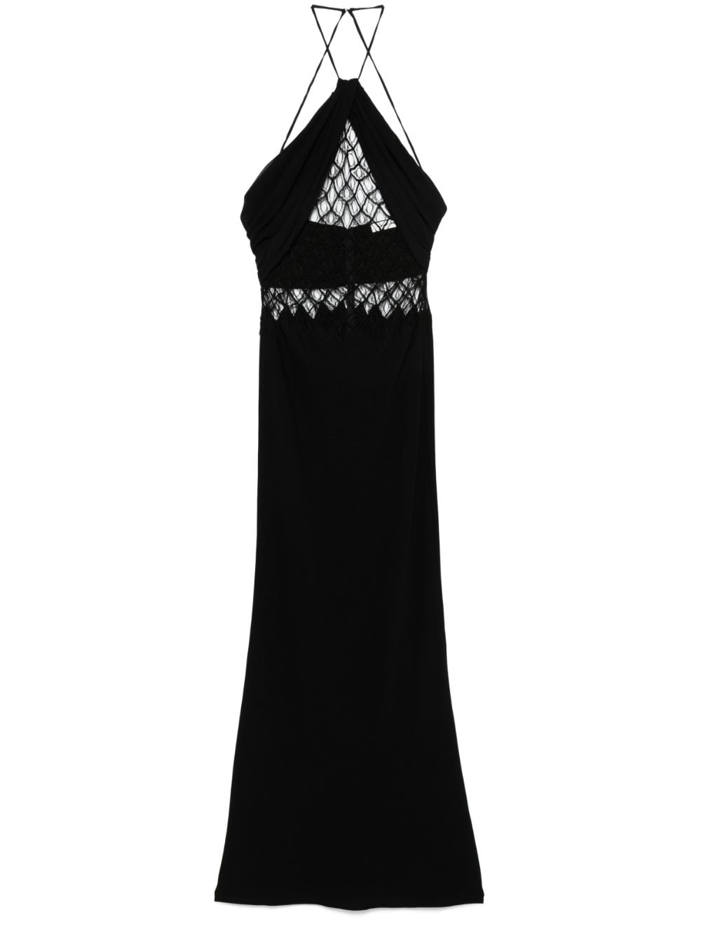 Christopher Esber net-detail silk maxi dress - Black von Christopher Esber