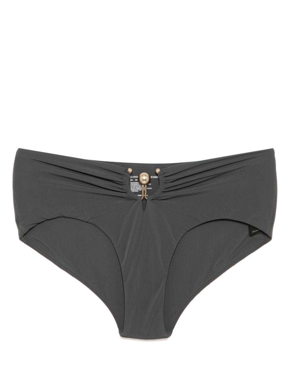 Christopher Esber orbit ruched bikini bottom - Grey von Christopher Esber