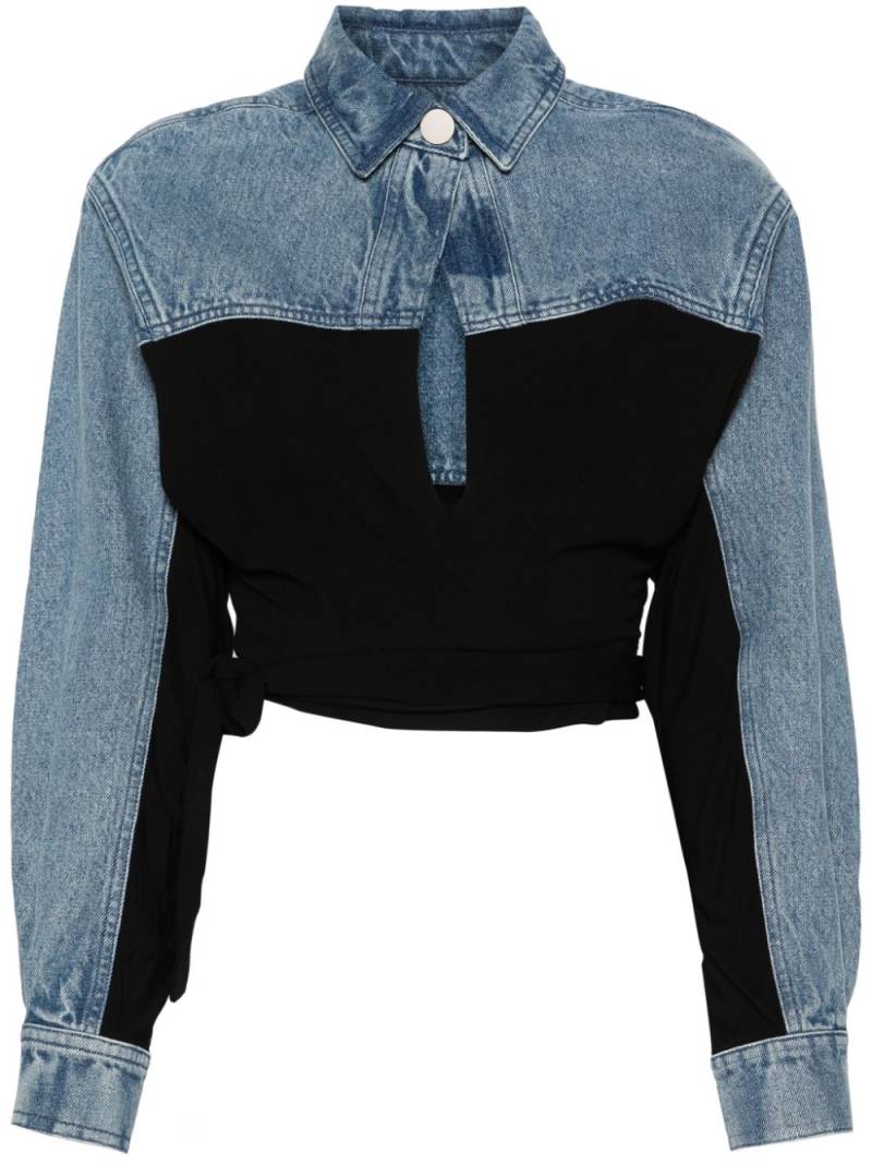 Christopher Esber panelled-design denim jacket - Blue von Christopher Esber