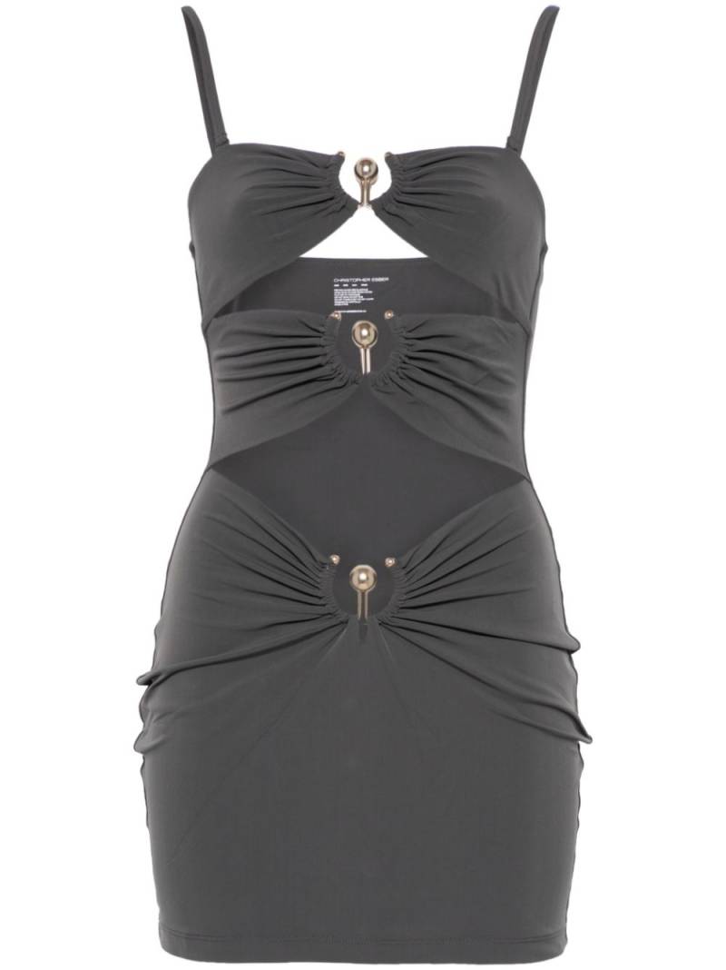 Christopher Esber pierced-orbit mini dress - Grey von Christopher Esber