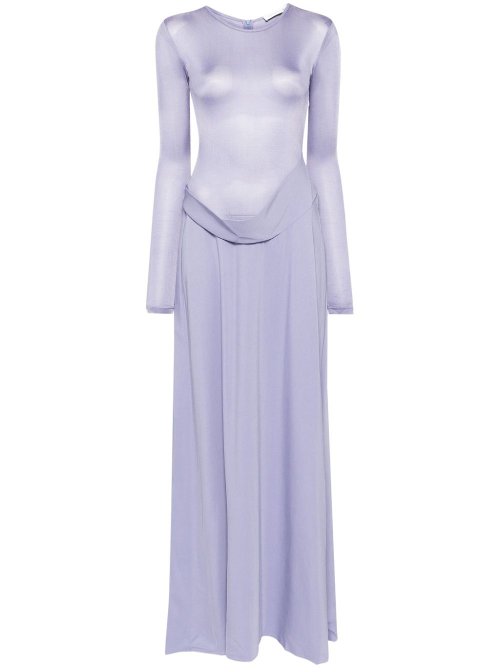 Christopher Esber ribbed long-sleeves cowl hip dress - Purple von Christopher Esber