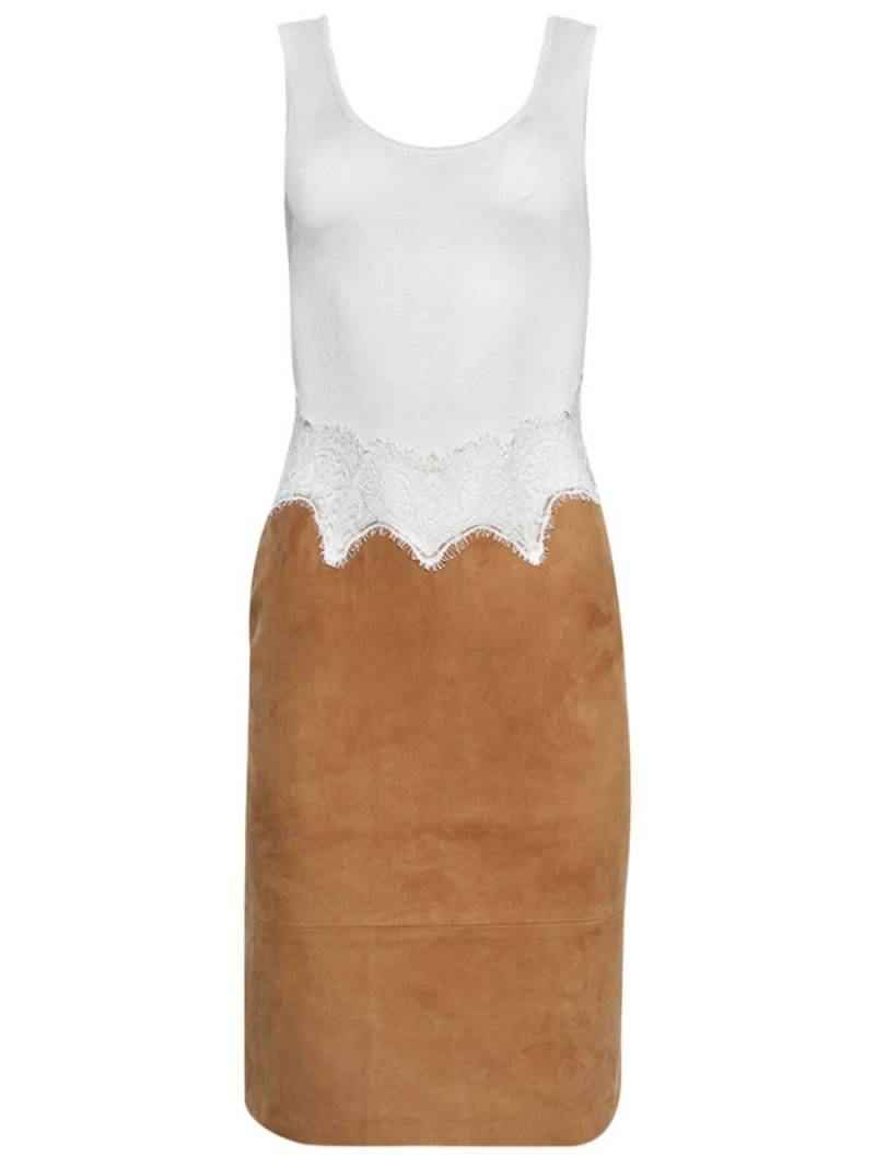 Christopher Esber ribbed suede dress - White von Christopher Esber