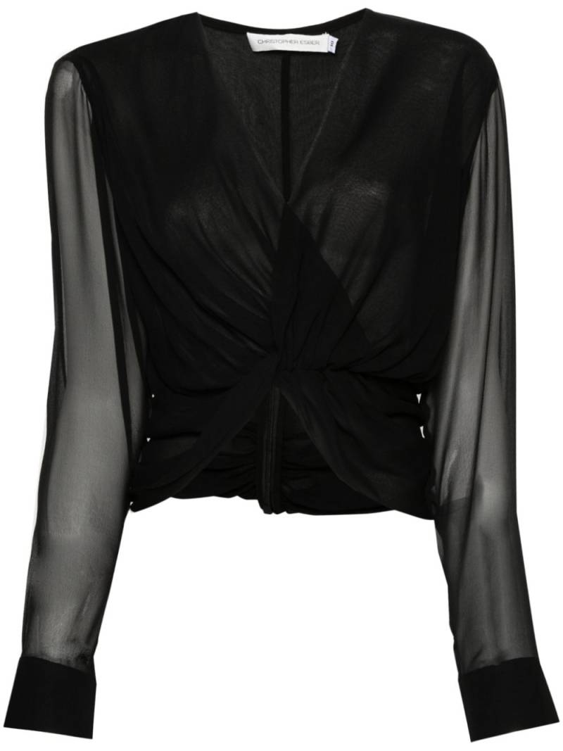 Christopher Esber silk sheer blouse - Black von Christopher Esber