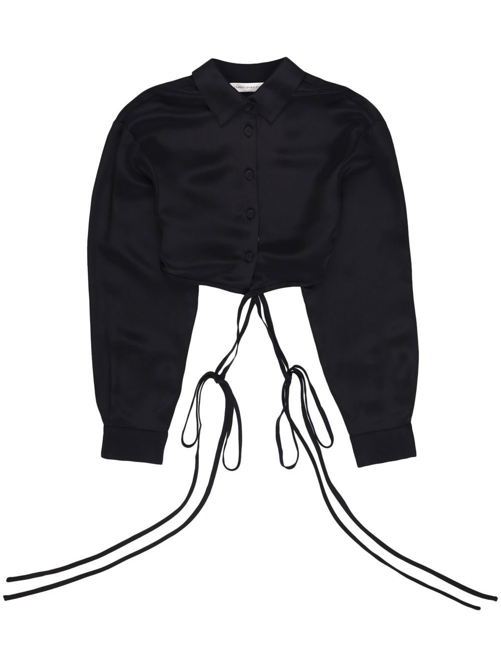 Christopher Esber tied-waist cropped shirt - Black von Christopher Esber